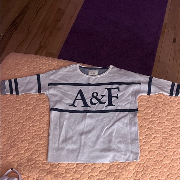 Abercrombie & Fitch Sweaters - Abercrombie & Fitch Kids Gray and Navy Long Sleeve Tee
